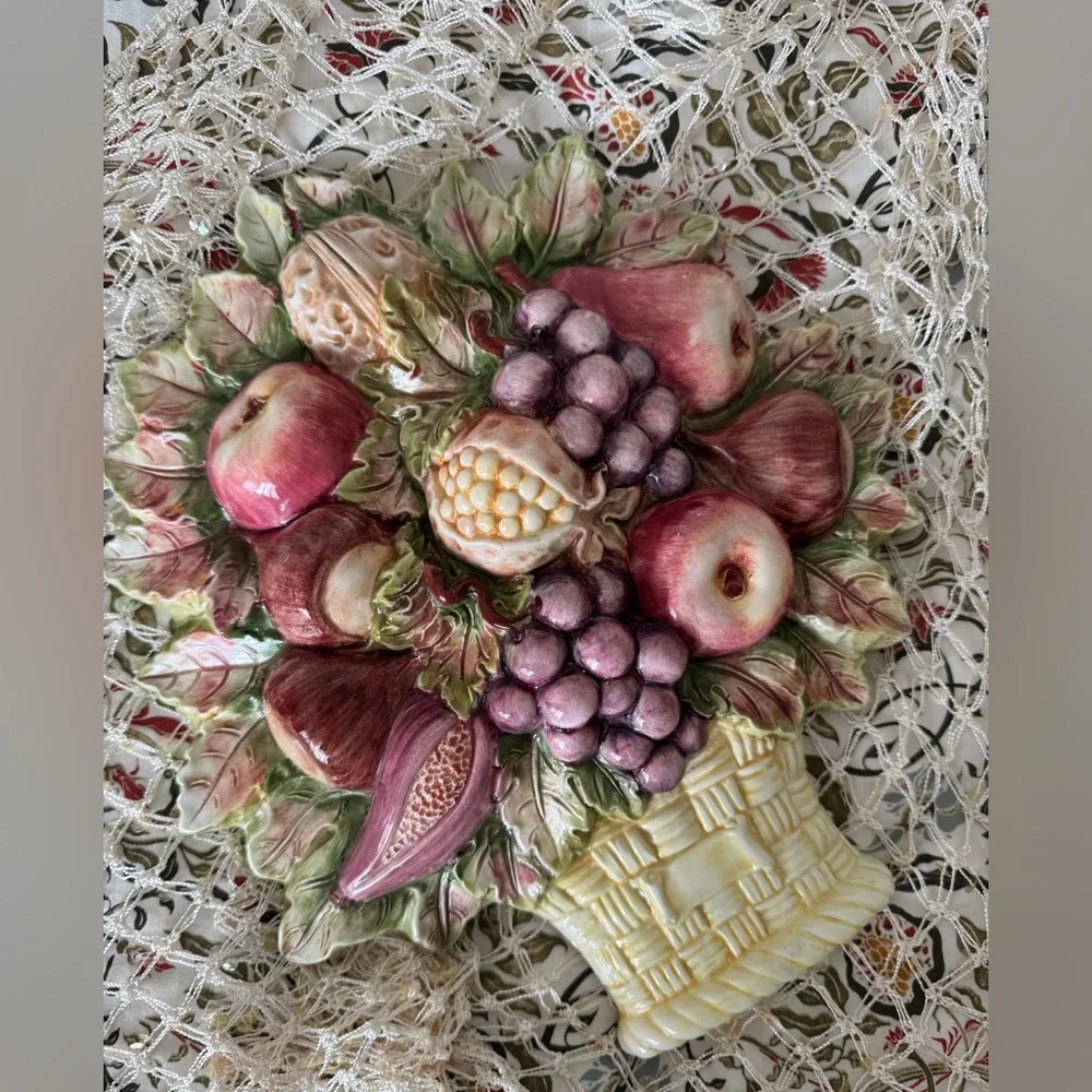 Italian limited edition Basket Ceramic Decor!x2 - Picture 2 of 7